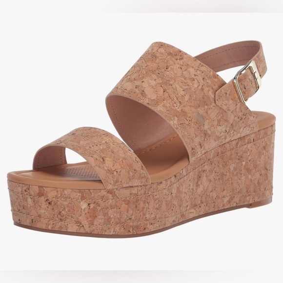 UEC CC Corso Como CORK LEATHER Fairen Wedge PLATFORM SANDALS SZ 9 - Picture 1 of 12